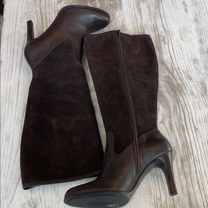 Ralph Lauren Bryce Leather & Suede Tall Boots Size 8 1/2 NWOT